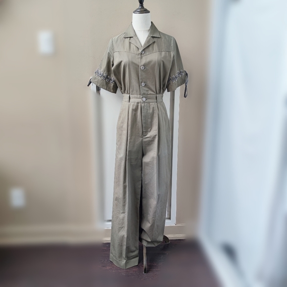 Lace up sleeves jumpsuit - Picture 2 of 8